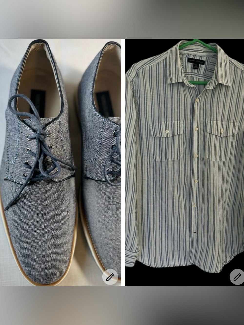 👞👕Giorgio Brutini Vicktor:
Versatile Oxford 9.5 M
+Banana Republic linen shirt M